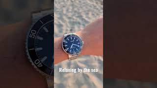 Relaxing by the sea with the Oris Aquis