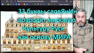 33 Буквы Словянин Возродят Мировую Культуру Руси Как Основу Мира
