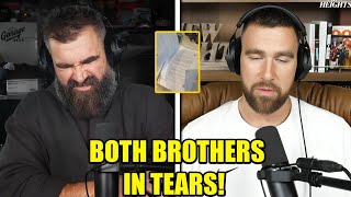 Jason Kelce Breaks Down in Tears as Travis Chokes Up Reading His NFL Retirement Announcement!