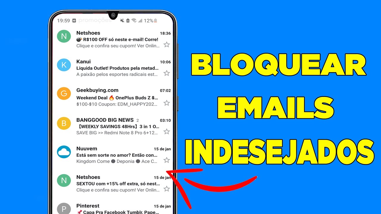 Como Parar De Receber Emails Indesejados No Seu Celular YouTube