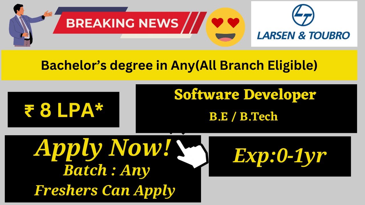 L&T Off Campus Hiring | 8 LPA | Software Developer #jobforfresher #jobs ...