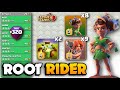 320 with op spam armyroot rider spam with overgrowth spellsth16 attack strategyclash of clans