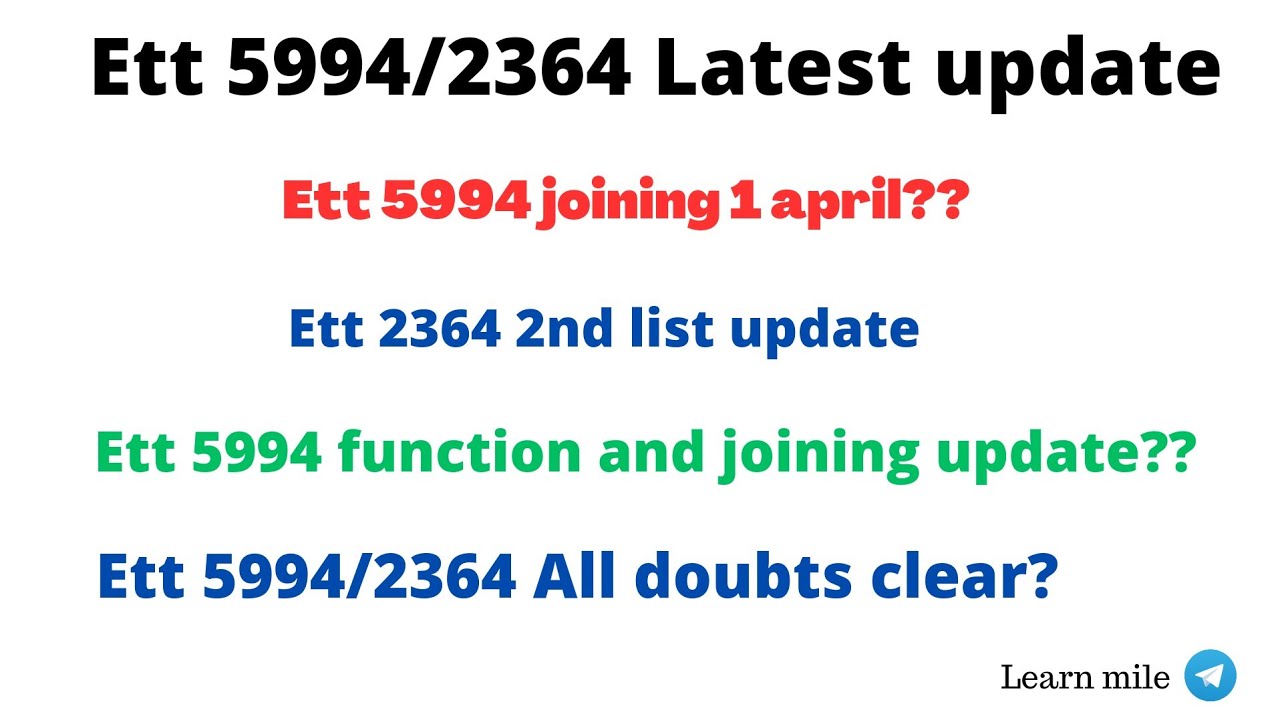 Ett 5994 joining update|Ett 5994 1st list update||Ett 5994 station ...