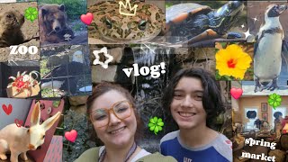 Vlog! spring market, antique store, zoo