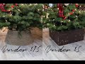 DOLLAR TREE RUSTIC  CHRISTMAS TREE STAND COLLAR | FAUX WOOD BOX CHRISTMAS TREE STAND COVER