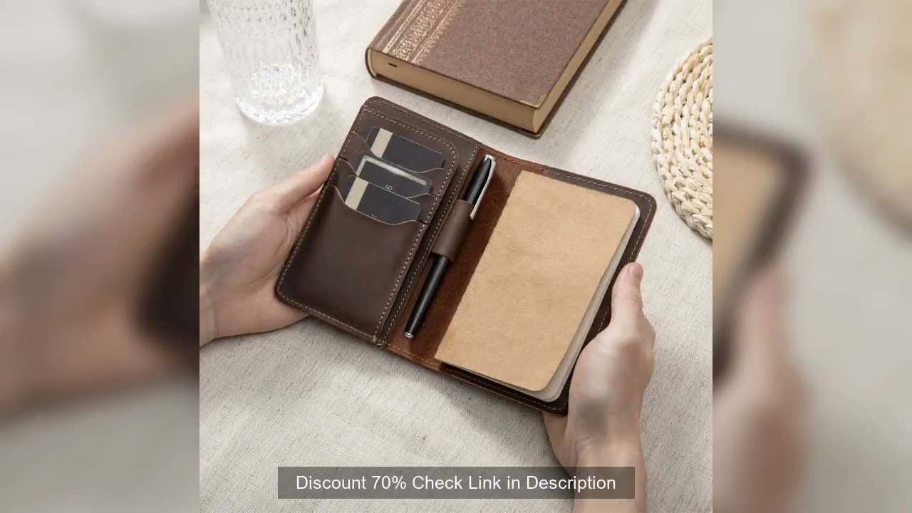 Journal Cover for Field Notes Leather Multifunctional Organizer with Pen Loop, Business Card Holder,