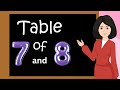 Table of 7 and 8 | multiplication table of 7 and 8 | Rhythmic table of Seven and Eight | kidstart tv