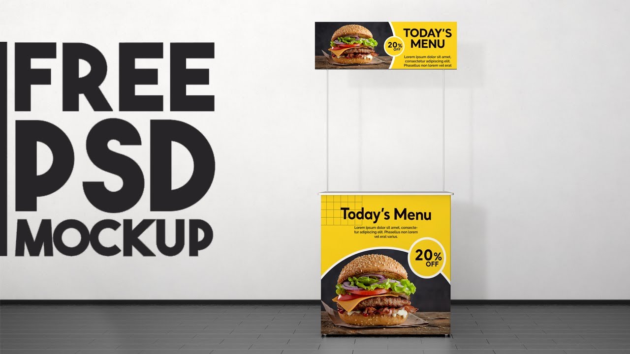 Download Realistic Kiosk Mockup Free Psd Mockup Adobe Photoshop Cc Youtube