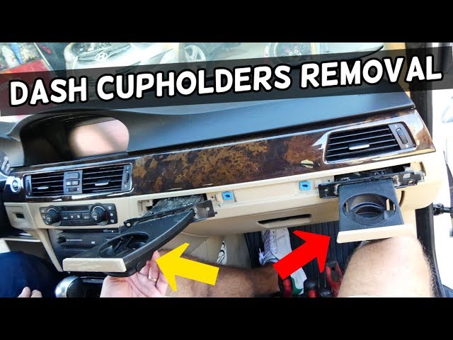 HOW TO REMOVE REPLACE CUP HOLDER ON BMW E90 E91 E92 E93 CUPHOLDER 