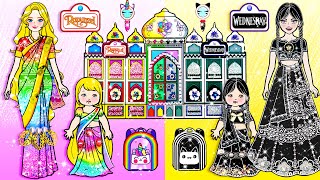 DIY Paper Doll | Rainbow VS Black Mother and Daughter Indian NEW FASHION Makeover | Dolls Beauty