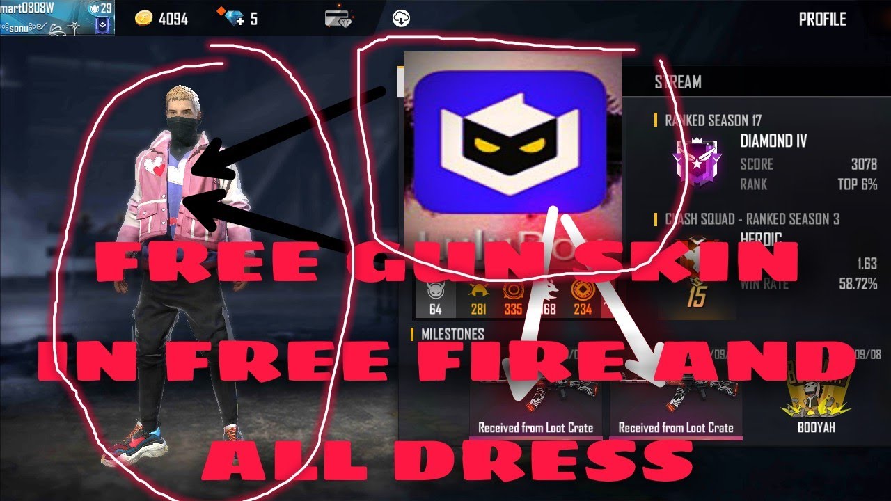 free fire hack guns skin and fashion dress by lulubox