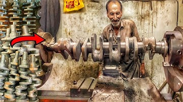 Amazing Production Of Crankshafts In Factory ||Machining 6 cylinder Diesel Engine Crankshafts