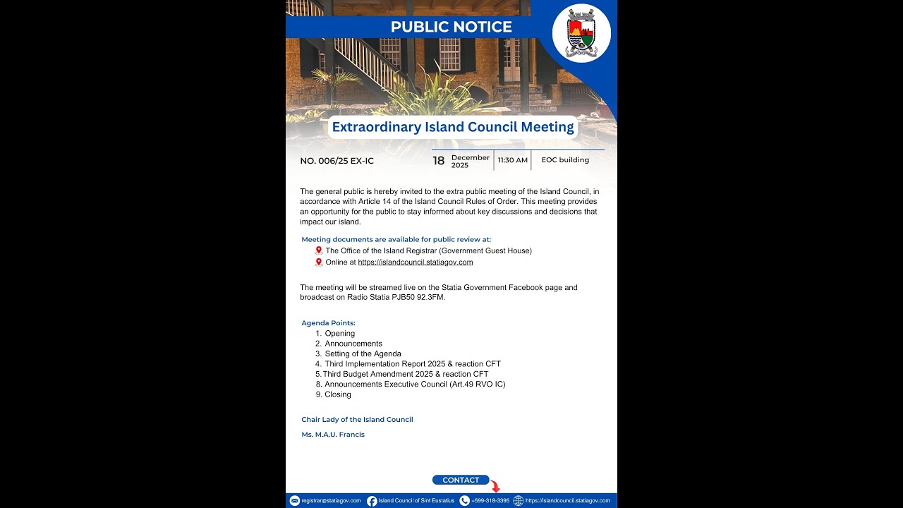 Extraordinary Island Council meeting 18 December 2025