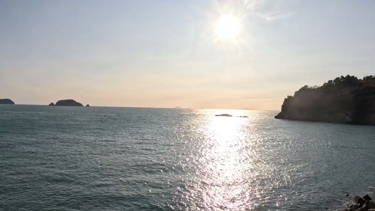 겨울바다 파도, 윤슬 풍경#바닷바람 #휴식영상