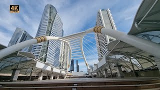Bangkok - New Chong Nonsi Bridge Canal Park and BRT Bus Station 4K 60fps