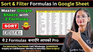 2 Useful Formulas of Google Sheet | Sort/ Filter Function in Google Sheet | Computer Tech Academy