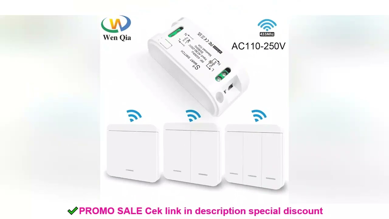 RF 433Mhz Wireless Remote Control Light Switch Push Button Wall Switch AC 110V 220V Relay Receiver U