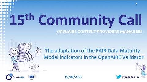 15th OpenAIRE Content Providers Community Call