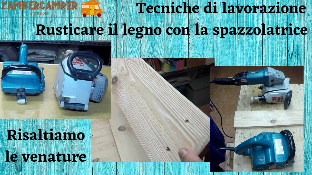 Rusticare il legno, uso della spazzolatrice!!! 