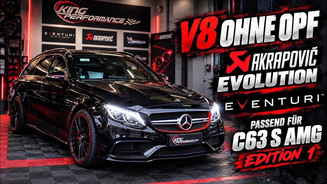 AKRAPOVIC TITAN Abgasanlage + EVENTURI CARBON Ansaugung passend für Mercedes C63s AMG S205 Edition 1
