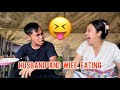 Husband and wife eating 