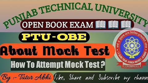🔴PTU-OBE Mock Test Instructions | What To Do In Mock Test By Tutor Abhi | How To Attempt Mock Test?