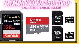 32GB/64GB/128GB/256GB Memory Card SD Card.Memory Card with Adapter