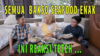 ALL THE SEAFOOD MEATBALLS ARE SO DELICIOUS, THIS IS MY SIS'S REACTION!