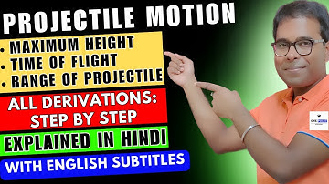 Projectile motion derivations - Max height, Time of Flight and Range #projectilemotion #physics