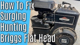 How To Fix Briggs & Stratton Flat Head Engine From Surging / Hunting | Carburetor Cleaning