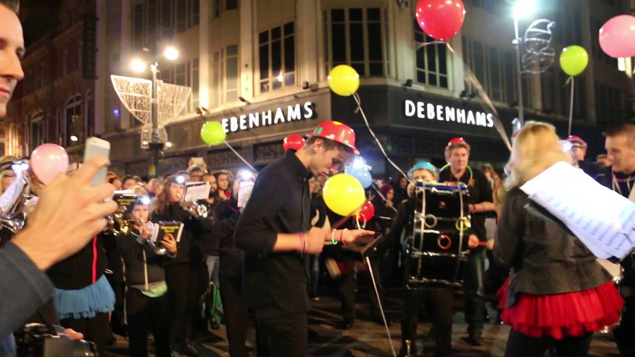 Leeds Light Night 2015 Harrogate Brass Band Finale Flash Mob