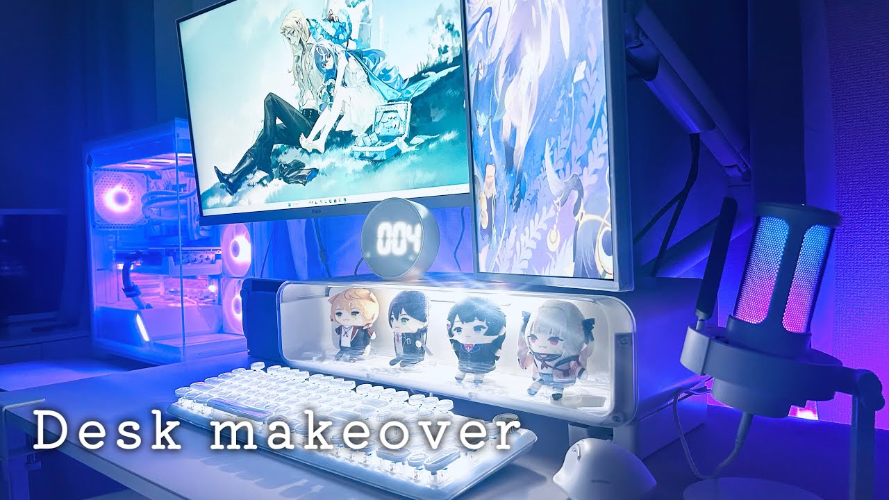 Desk makeover 💜白と紫のデスク周りを作る