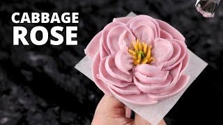 How to pipe buttercream cabbage rose [ Cake Decorating For Beginners ]