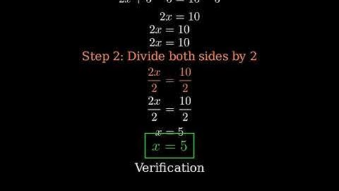How to Solve 2x + 5 = 15 Step by Step