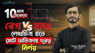 মাত্র ১০  সেকেন্ডে বেগ বনাম সময় লেখচিত্র হতে মোট অতিক্রান্ত দূরত্ব নির্ণয়ের ট্রিকস | Munem Physics