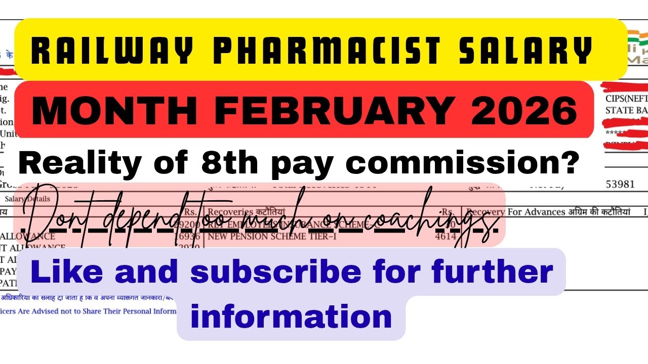 Railway pharmacist salary. Rrb pharmacist salary. #rrbpharmacist #8thpaycommission #govjobs #salary 