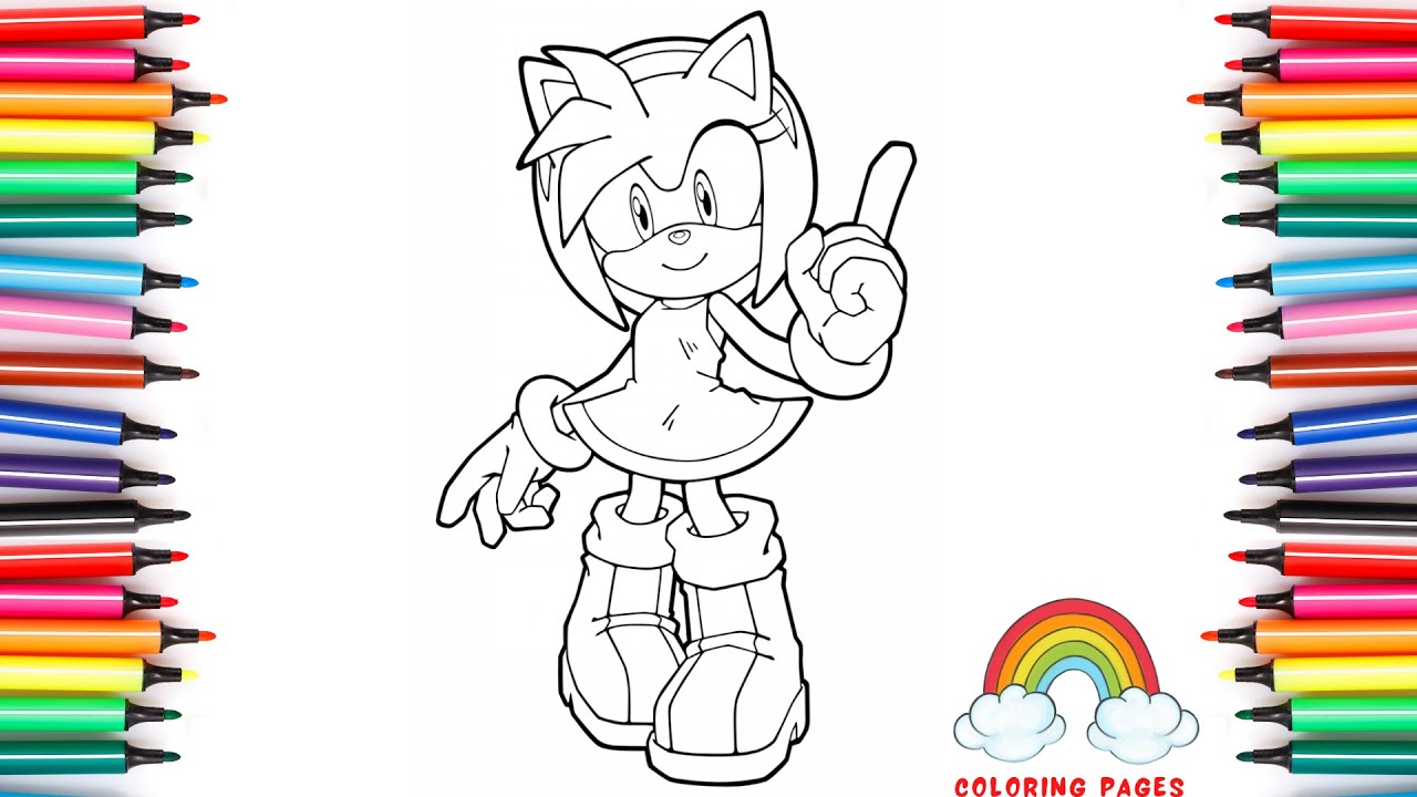Amy Rose Sonic the Hedgehog | Sonic coloring pages | How to color Amy ...