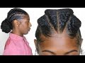 Flat Twist into Bun Hair Tutorial | for THICK, KINKY Natural Hair | Protective Style