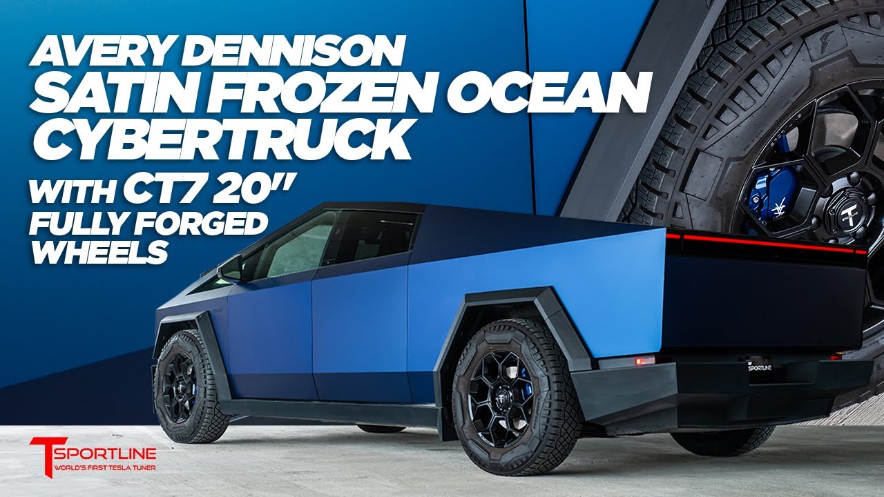 Cybertruck Wrapped in Avery ColorFlow Satin Frozen Ocean 🌊 with T