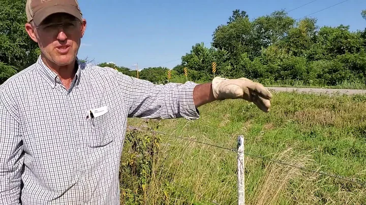 Greg Judy building perimeter electric hi-tensile 5 wire fence on leased farm