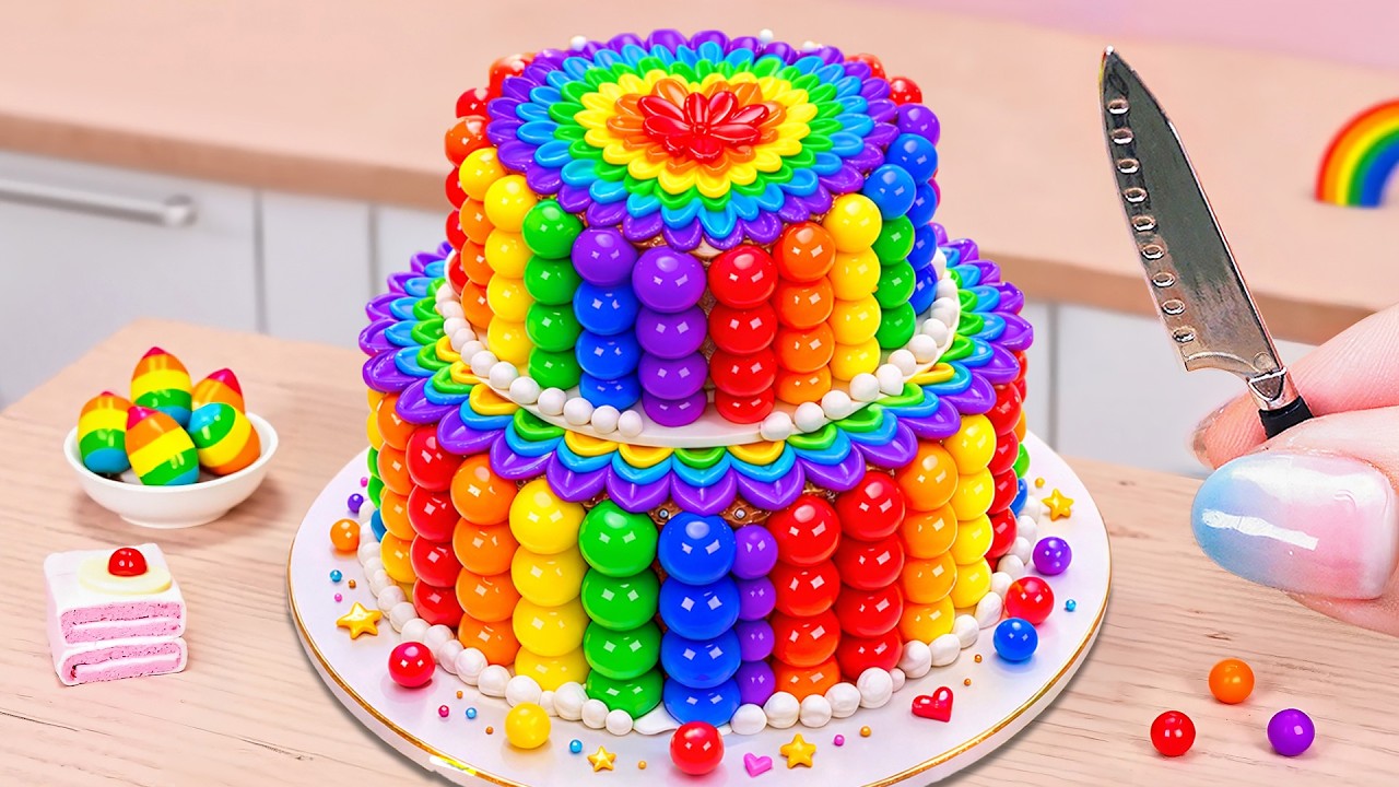 Stunning Rainbow Layer Heart Cake 💗🌈 Most Amazing Miniature Cake Compilation ✨ The Cake Corner