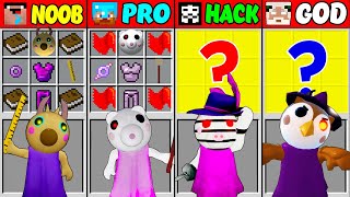 Minecraft NOOB vs PRO vs HACKER vs GOD ROBLOX PIGGY 6 Crafting Challenge (Animation)