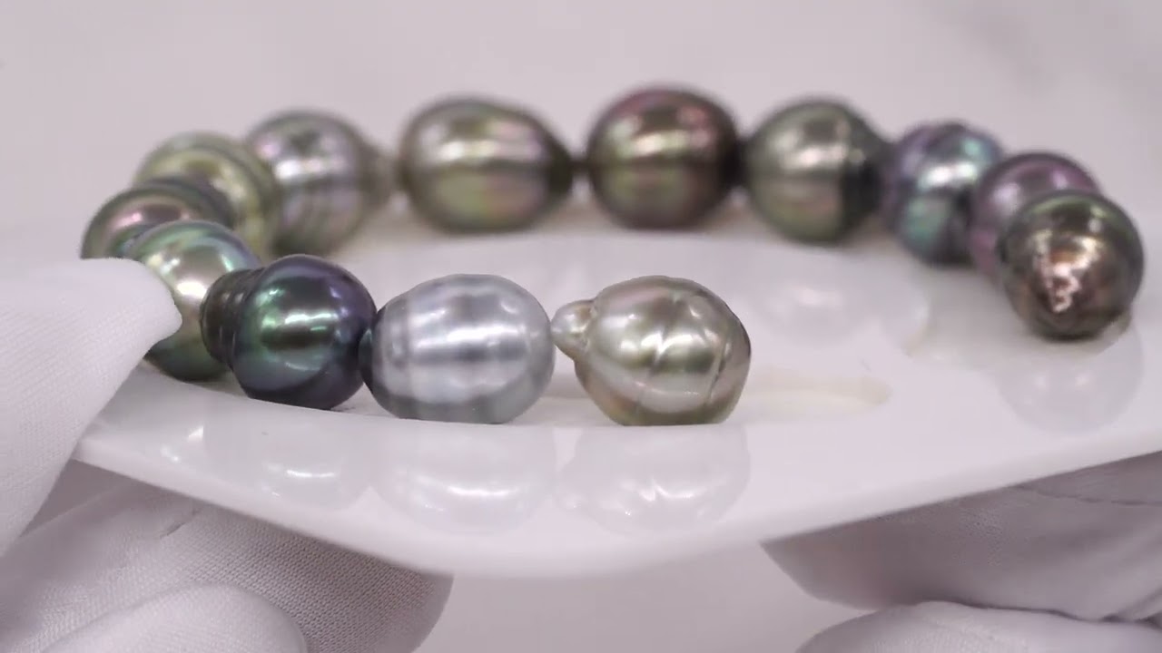 13pcs Multicolor 9-11mm - Tahitian Pearl Bracelet BR1463