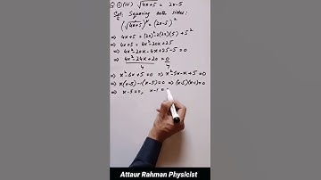 Radical Equations Exercise 1.3 Question No 1 part III Maths Class 10th KPK Textbook Pakistan.