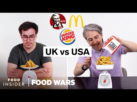 تفاوت اندازه سهم ایالات متحده و بریتانیا (KFC، مک دونالد، برگر کینگ) | جنگ های غذایی