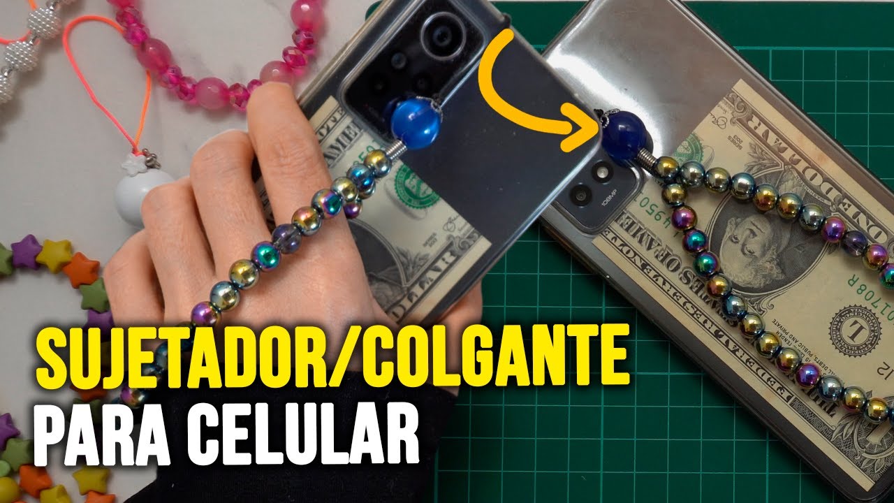 DIY: BISUTERÍA:  Colgante o sujetador para celular o móvil.