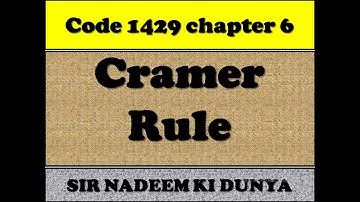 Business math 1429 Cramer Rule chapter 6