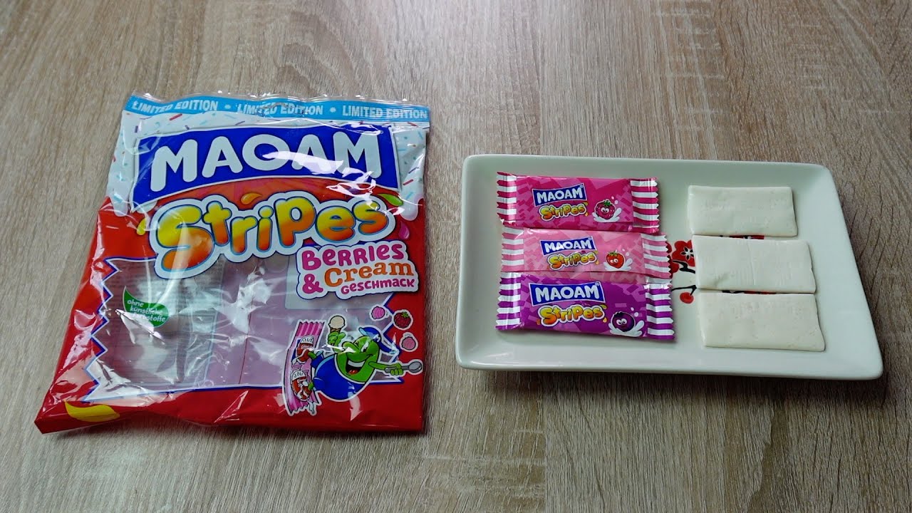 Maoam Stripes Berries & Cream Limited Edition 🍓 Chewy candy