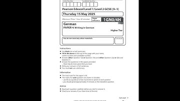 Merged 2025 Pearson EDEXCEL GCSE German Paper 4h Question Paper And Mark Scheme 1gn0 4h