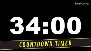 ⏲️ 34-Minute Silent Countdown Timer | Cuckoo Alarm & Black Screen